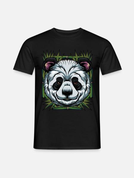 Pandabär - Männer T-Shirt - Schwarz