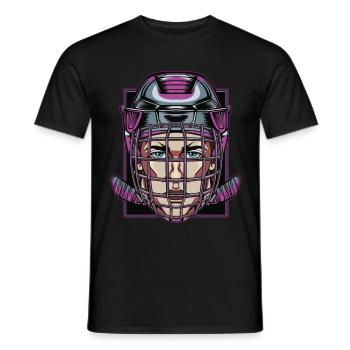 Hockey hockey joueur de hockey sur glace masque de glace - T-shirt homme - noir - Devant - AI Model Male 178 light (178cm)
