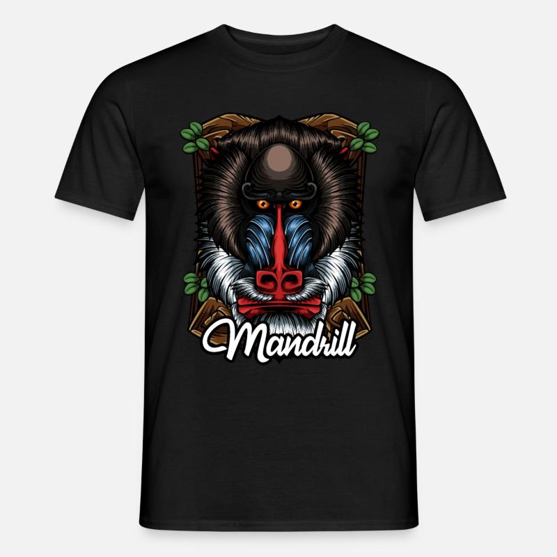 Monkey face Mandrill colorful monkey gift - Men’s T-shirt - black