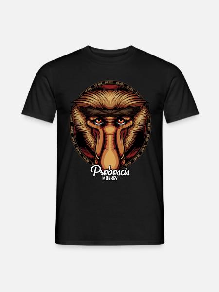 Cadeau de faune de visage de visage de singe de Proboscis - T-shirt homme - noir