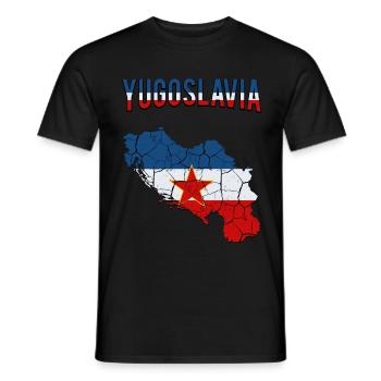 Bundesrepublik Jugoslawien Länderumriss Geschenk - Männer T-Shirt - Schwarz - Vorne - AI Model Male 178 light (178cm)