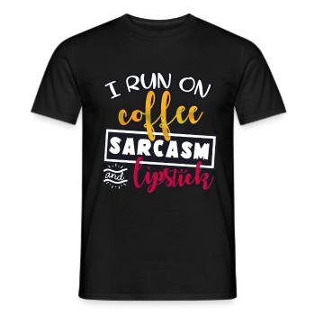 Rouge à lèvres café - T-shirt homme - noir - Devant - AI Model Male 178 light (178cm)