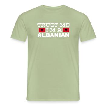 Albanischer Adler - Männer T-Shirt - Sage - Vorne - AI Model Male 178 light (178cm)