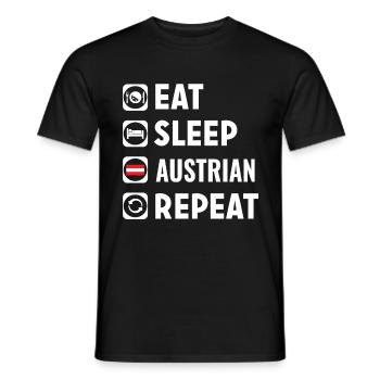 Autriche - T-shirt homme - noir - Devant - AI Model Male 178 light (178cm)