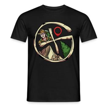 Cool Geocaching Geocacher Cache Detector Geschenk - Männer T-Shirt - Schwarz - Vorne - AI Model Male 178 light (178cm)