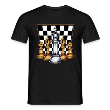 Échiquier King Lady Runner Tower Springer Bauer - T-shirt homme - noir - Devant - AI Model Male 178 light (178cm)