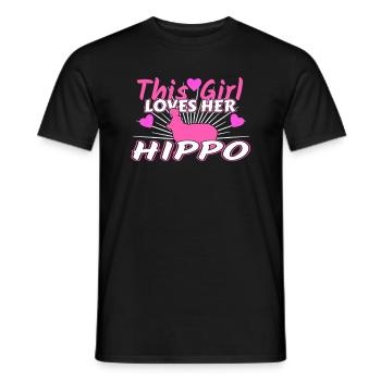 Hippopotamus - Men's T-Shirt - black - Front - AI Model Male 178 light (178cm)