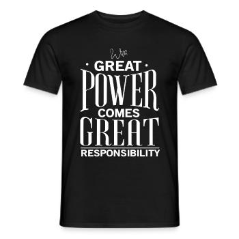 With Great Power Comes Grande Responsibility No. 2 - T-shirt homme - noir - Devant - AI Model Male 178 light (178cm)