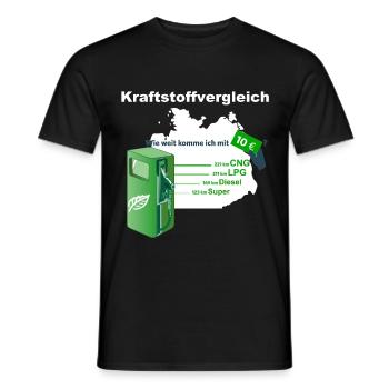 Kraftstoffvergleich - Männer T-Shirt - Schwarz - Vorne - AI Model Male 178 light (178cm)