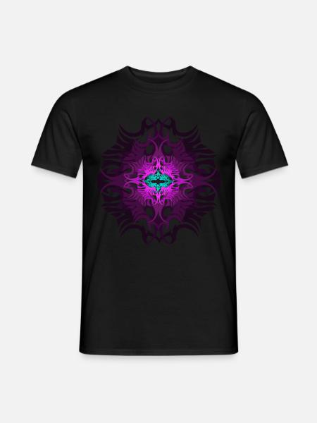 Psychedelic Mandala Pattern Tribal Pink Goa - Men's T-Shirt - black