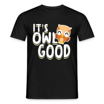 Owl owl owls - Men's T-Shirt - black - Front - AI Model Male 178 light (178cm)