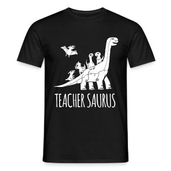 Teacher dinosaur educator - Men's T-Shirt - black - Front - AI Model Male 178 light (178cm)