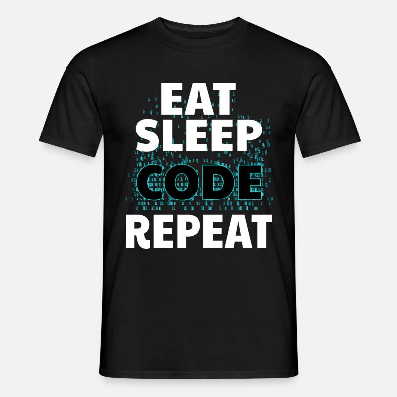 Eat Sleep Code Programmation informatique Nerd Java - T-shirt homme - noir