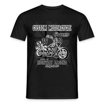 Motocycliste chopper motard - T-shirt homme - noir - Devant - AI Model Male 178 light (178cm)