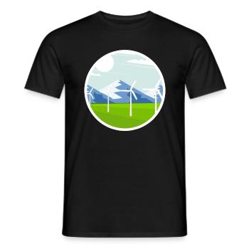 Mountains and wind energy Sustainable energy - Men's T-Shirt - black - Front - AI Model Male 178 light (178cm)