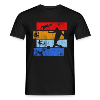 Joueur de football rétro club de football vintage - T-shirt homme - noir - Devant - AI Model Male 178 light (178cm)