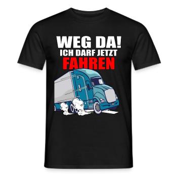 LKW Führerschein Bestanden Weg Da! Geschenk Fahran - Männer T-Shirt - Schwarz - Vorne - AI Model Male 178 light (178cm)