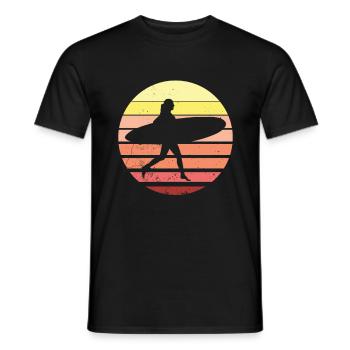 Surfer girl Vintage Surfer Surfer - Men's T-Shirt - black - Front - AI Model Male 178 light (178cm)