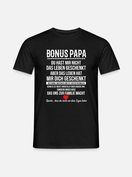 Vatertagsgeschenk Stiefpapa Vatertag Bonus Papa - Männer T-Shirt - Schwarz
