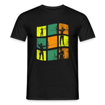 Retro Bogenschießen Vintage Bogenschütze - Männer T-Shirt - Schwarz - Vorne - AI Model Male 178 light (178cm)
