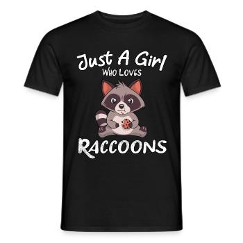 Juste une fille qui aime les amoureux des ratons laveurs Racoons Cute A - T-shirt homme - noir - Devant - AI Model Male 178 light (178cm)