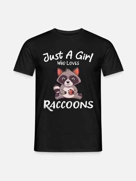 Juste une fille qui aime les amoureux des ratons laveurs Racoons Cute A - T-shirt homme - noir