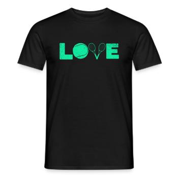 Raquette de tennis Tennis Love - T-shirt homme - noir - Devant - AI Model Male 178 light (178cm)
