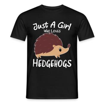 Juste une fille qui aime les hérissons Hedgehog Lovers Cu - T-shirt homme - noir - Devant - AI Model Male 178 light (178cm)