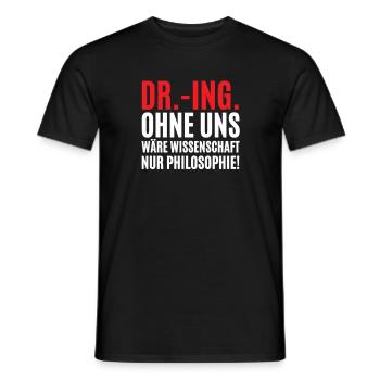 dr ing dr.-ing. doktor dissertation wissenschaft - Männer T-Shirt - Schwarz - Vorne - AI Model Male 178 light (178cm)