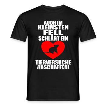 Tierversuche Abschaffen Im kleinsten Fell schlägt - Männer T-Shirt - Schwarz - Vorne - AI Model Male 178 light (178cm)