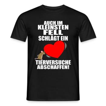 Tierversuche Abschaffen Im kleinsten Fell schlägt - Männer T-Shirt - Schwarz - Vorne - AI Model Male 178 light (178cm)