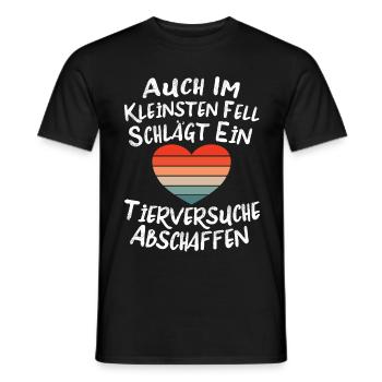 Tierversuche Abschaffen Im kleinsten Fell schlägt - Männer T-Shirt - Schwarz - Vorne - AI Model Male 178 light (178cm)