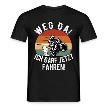 Motorrad Führerschein Bestanden Weg Da! Geschenk R - Männer T-Shirt - Schwarz - Vorne - AI Model Male 178 light (178cm)