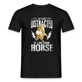équestre - T-shirt homme - noir - Devant - AI Model Male 178 light (178cm)