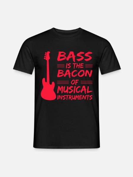 guitarra guitarra bajo bajo música latido del corazón - Mænd T-shirt - sort