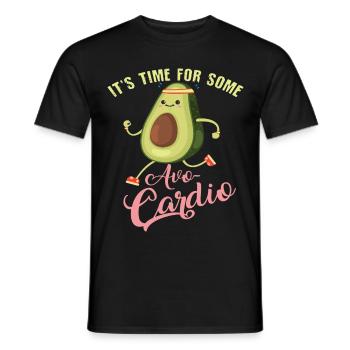 avocardio cardio training jogging course cardio - T-shirt homme - noir - Devant - AI Model Male 178 light (178cm)