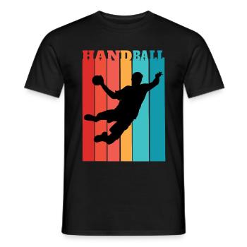 Handball joueur rétro vintage - T-shirt homme - noir - Devant - AI Model Male 178 light (178cm)