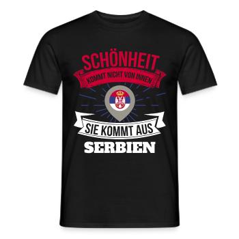 Schönheit kommt aus Serbien Geschenk für Serber - Männer T-Shirt - Schwarz - Vorne - AI Model Male 178 light (178cm)