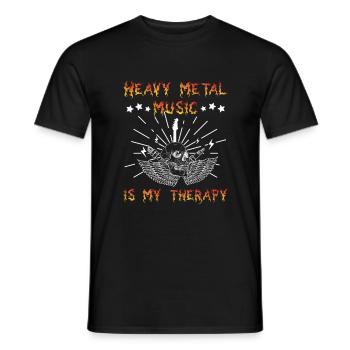 La musique heavy metal est ma thérapie - T-shirt homme - noir - Devant - AI Model Male 178 light (178cm)