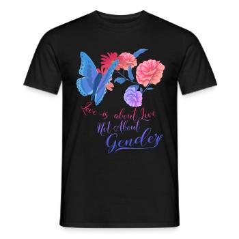 Bi-Pride-Butterfly Love est une question d’amour pas de Geschl - T-shirt homme - noir - Devant - AI Model Male 178 light (178cm)