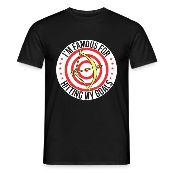 Célèbre pour frapper tor-chasse-tir-arc-en-ciel - T-shirt homme - noir - Devant - AI Model Male 178 light (178cm)