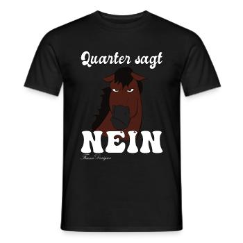 Quarter dit non, chevaux comiques drôles et mignons - T-shirt homme - noir - Devant - AI Model Male 178 light (178cm)