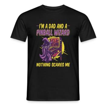 Ich bin ein Vati und ein Pinball Wizard - Männer T-Shirt - Schwarz - Vorne - AI Model Male 178 light (178cm)