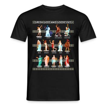 Griechische Götter und Göttinnen - Männer T-Shirt - Schwarz - Vorne - AI Model Male 178 light (178cm)