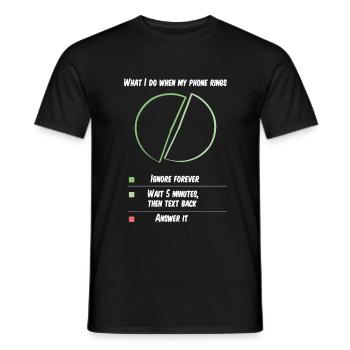Lustiger introvertierter antisozialer Telefonanruf - Männer T-Shirt - Schwarz - Vorne - AI Model Male 178 light (178cm)