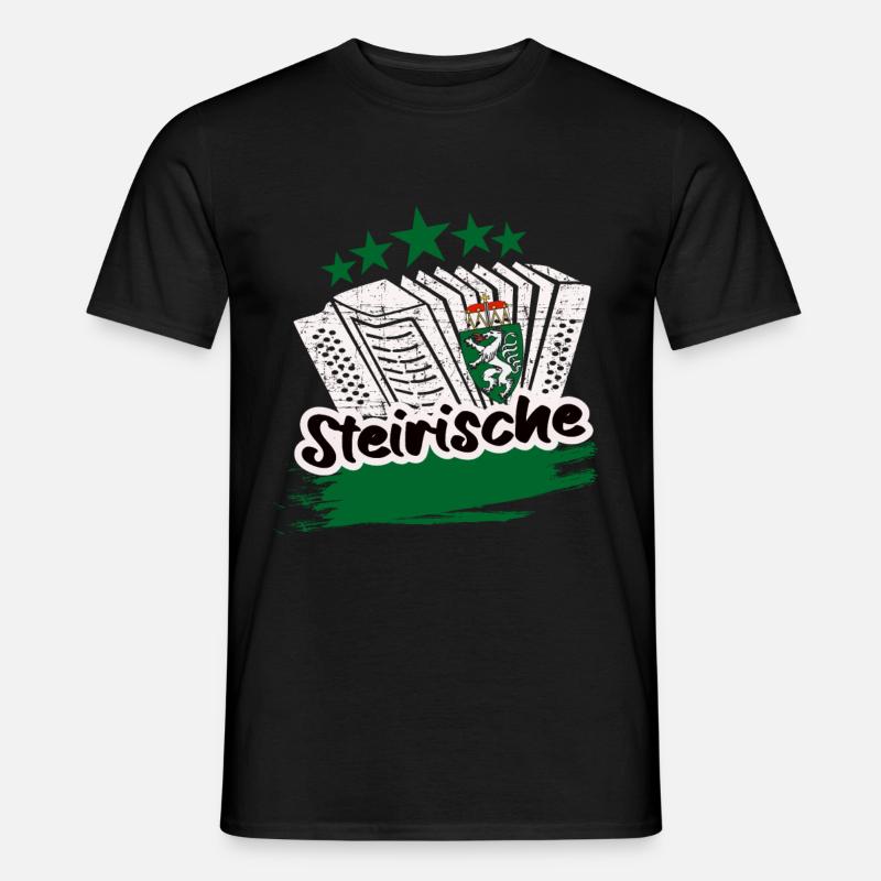 Steirische Harmonika - Männer T-Shirt - Schwarz