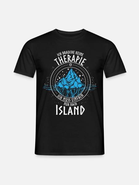 Island/Iceland/Reykjavík/Isländisch/Therapie/Reise - Männer T-Shirt - Schwarz