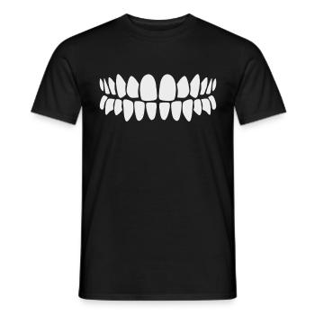 Dent dents denture sourire dentiste blanc mordant - T-shirt homme - noir - Devant - AI Model Male 178 light (178cm)