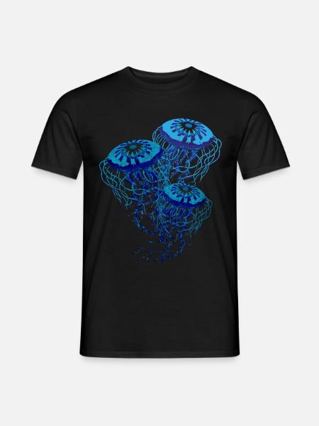 Méduse mer animaux plage mer animaux cadeau - T-shirt homme - noir