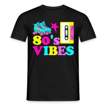 80's vibes - T-shirt homme - noir - Devant - AI Model Male 178 light (178cm)